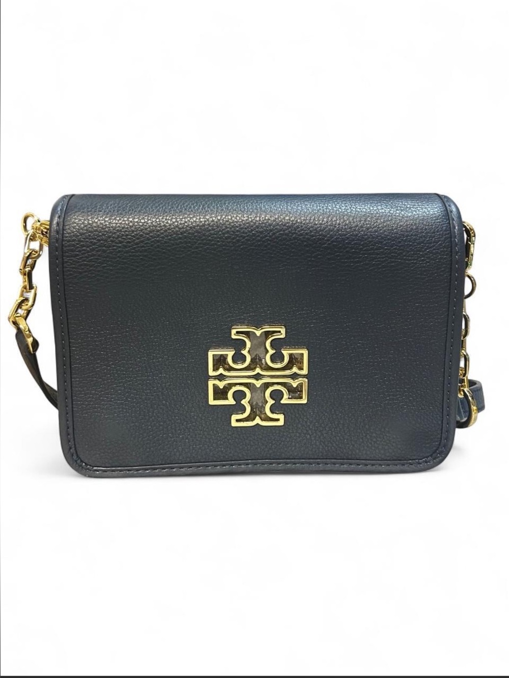Tory Burch navy blue leather crossbody bag